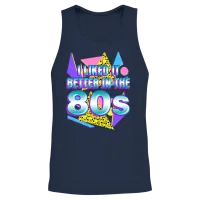 Retro 1980 80s Unisex Tank Top - Navy – 2