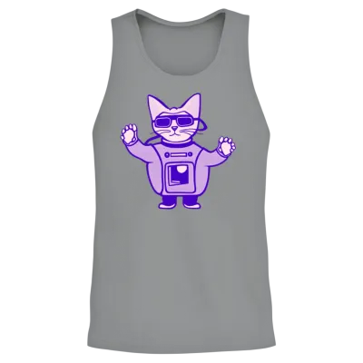 Funny Cat in Astronaut Suit Funny Animals Unisex Tank Top - Sport Grey