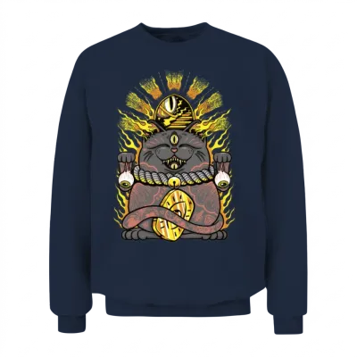 Lucky Black Cat Unisex Sweatshirt - Navy