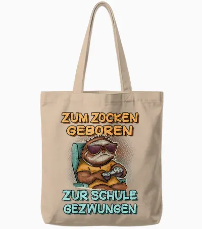 Zum Zocken Geboren Zur Schule Gezwungen Gamer Zocker Tote Bags - Natural