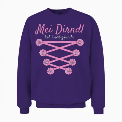 Volksfest Blouse Mei Dirndl Hob I Ned G'fundn Replacement Dirndl T-Shirt, Black Unisex Sweatshirt - Purple
