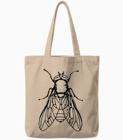 Fly Insect Tote Bags - Natural