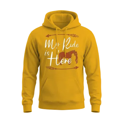 Rodeo, Western Horse Back Riding, Horse Lover Unisex Hoodie - Gold