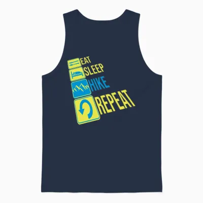 Daily Repeat Hiking Mountains Unisex Tank Top - Navy