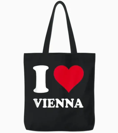 Rotes Herz Ich Liebe Vienna Tote Bags - Black