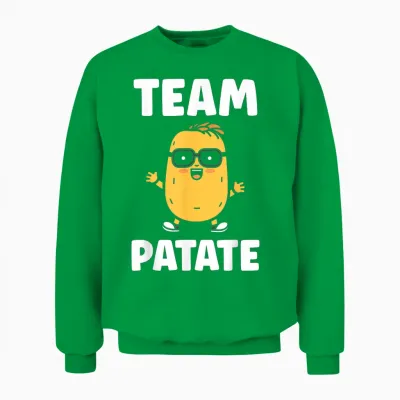 Funny Little Potato Quote Team Potato T-Shirt, Black, S Unisex Sweatshirt - Irish Green