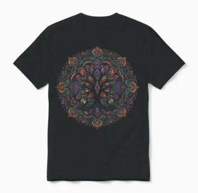 Cooles Lebensbaum-Symbol Im Mandala-Kunst-Stil Für Herren Und Damen Unisex T-Shirt - Black