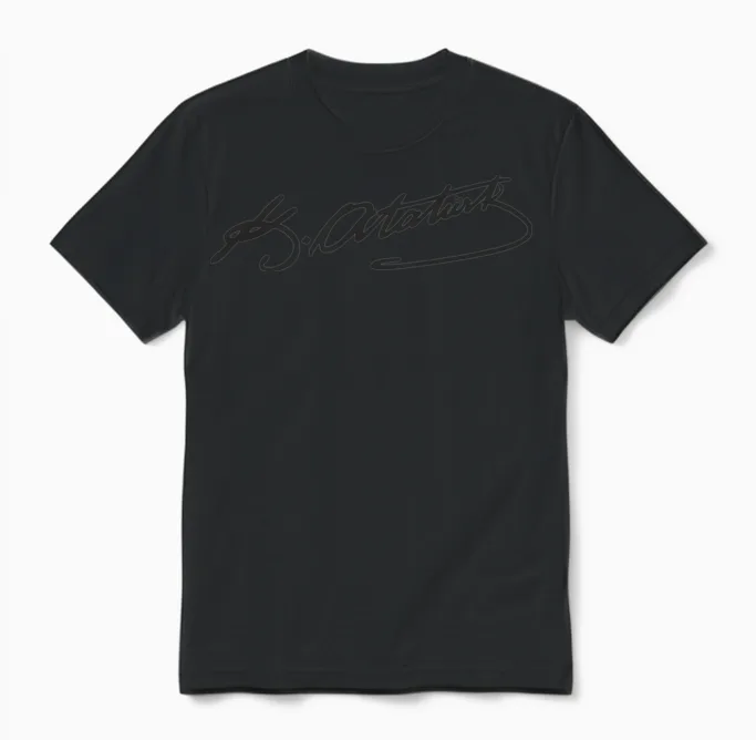 Atatürk Imza Unisex T-Shirt in Black