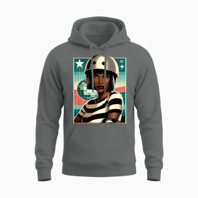 Retro Roller Queen Unisex Hoodie - Graphite Heather