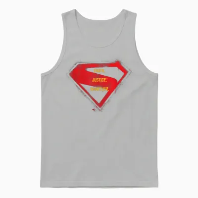 Supergirl 2026 Truth, Justice, Whatever Over Logo Unisex Tank Top - Ash