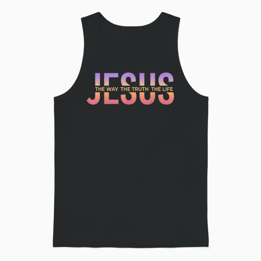 Jésus Chrétien Croyant Religieux Foi Bible Verse église Unisex Tank Top in Black