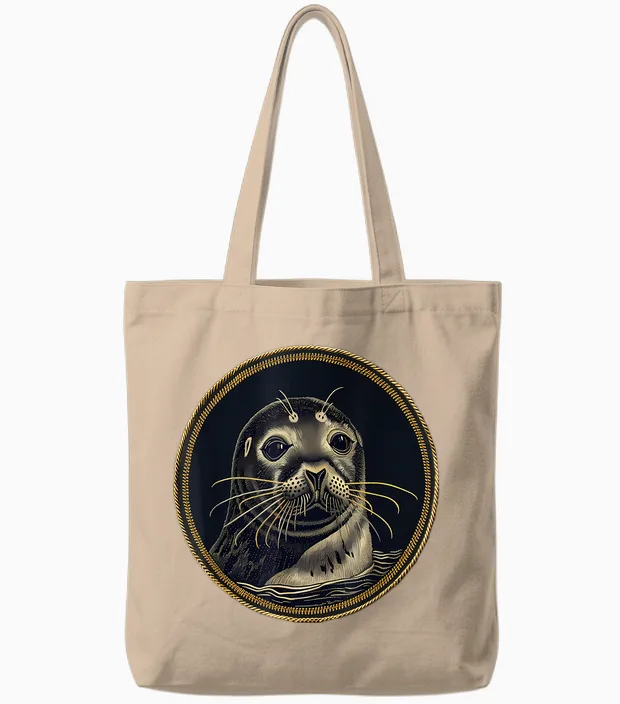 Seehund Säugetier Motiv Robbenliebhaber Ozean Meerestier Tote Bags in Natural