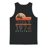 1974 in July Vintage Unisex Tank Top - Black – 1