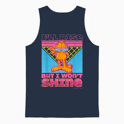 Garfield – I'll Rise but I Won't Shine Cool Chat Unisex Tank Top - Navy