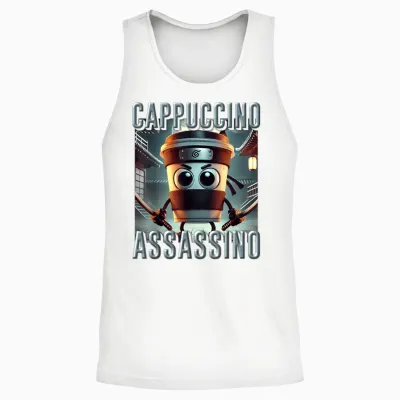 Trending Meme Brainrot Italian Cappuccino Assassino Für Kinder Unisex Tank Top - White