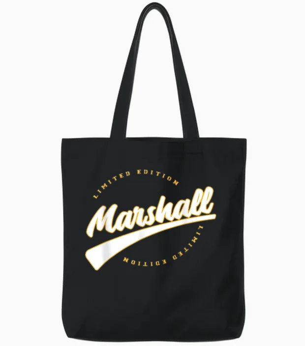 Funny Personalized First Name Design for Marshall T-Shirt, Black, S Tote Bags in Black