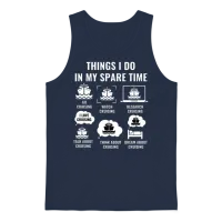 Things I Do in My Spare Time - Funny Cruising Unisex Tank Top - Navy – 1