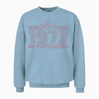 1973 Birthday Mountains Hiking Climbing Unisex Sweatshirt - Light Blue