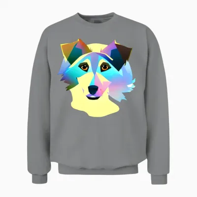 Abstract Collie Dog, Dogs, Pet Lovers Unisex Sweatshirt - Sport Grey