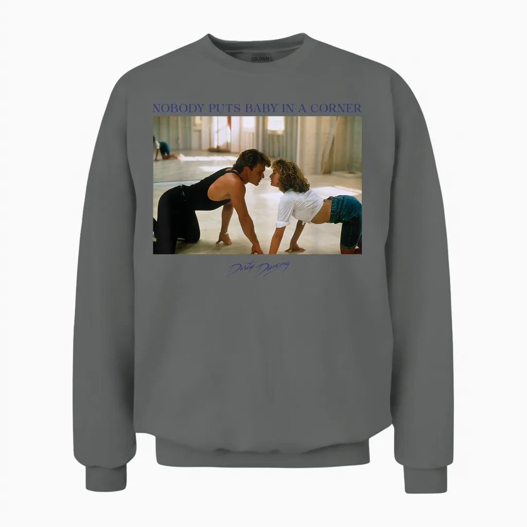 Dirty Dancing Johnny and Baby Photo Vintage Movie Unisex Sweatshirt in Graphite Heather