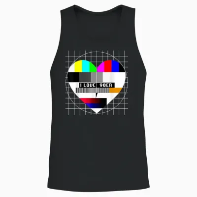 90er Party Testbild Herzform Liebe I Love 90er Jahre Kostüm Unisex Tank Top - Black