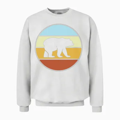 Bear Retro Unisex Sweatshirt - White
