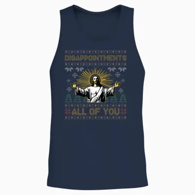 Disappointments All of You Jesus Christmas Ugly Unisex Tank Top - Navy