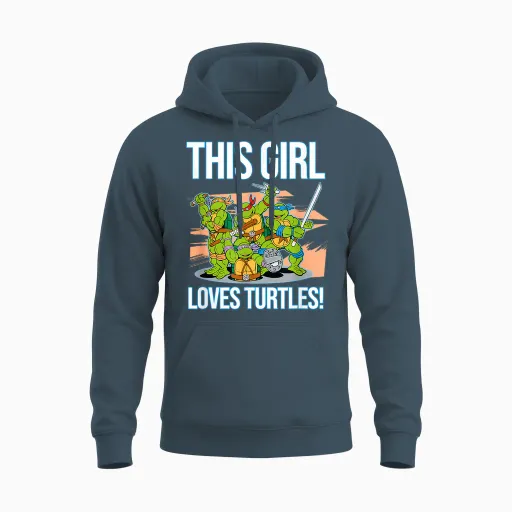 Mademark X Teenage Mutant Ninja Turtles - This Girl Loves Turtles Unisex Hoodie - Dark Heather