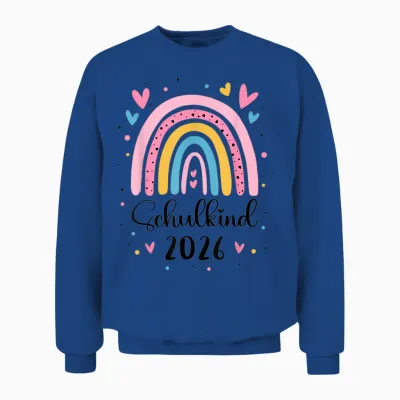 Schulkind 2026 1. Klasse Regenbogen Einschulung Mädchen Unisex Sweatshirt - Royal