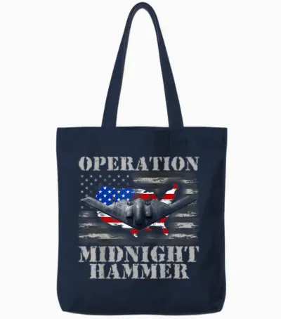 B-2 Stealth Jet Shirt Operation Midnight Hammer Tote Bags - Navy