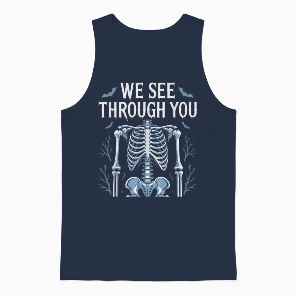 Halloween Manipulateur Radio Effrayant Manip Radiologie Unisex Tank Top in Navy