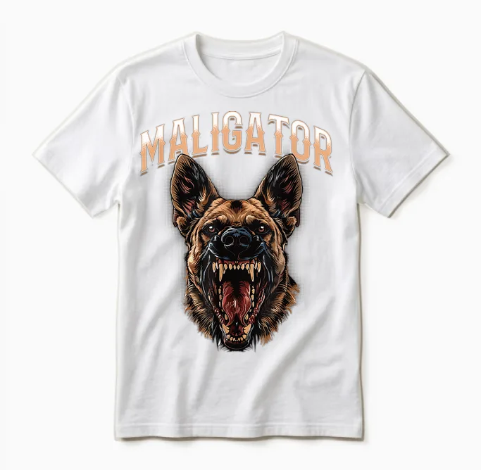 Maligator Belgian Malinois Dog Breed T-Shirt, Black, S Unisex T-Shirt in White