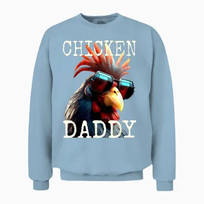 Chicken Daddy Chickens Father Farmer Poultry Farmer Father's Day Unisex Sweatshirt - Light Blue