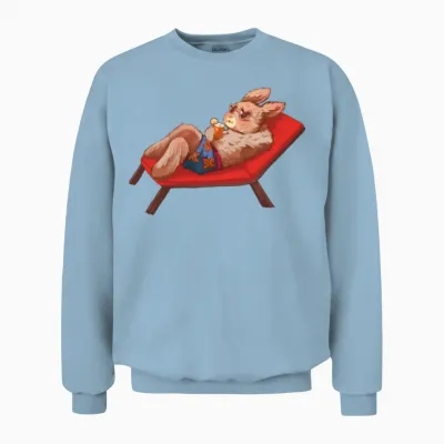 Bunny in Holiday Mood Unisex Sweatshirt - Light Blue