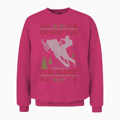 Snowmobile Christmas Fun Unisex Sweatshirt - Heliconia