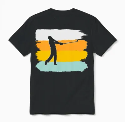 Golf Retro Unisex T-Shirt - Black