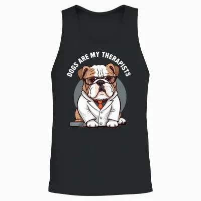 Dog Therapist Dogs Are My Therapists Unisex Tank Top - Black