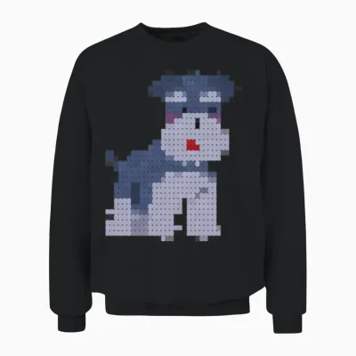 Miniature Pinscher Retro Pixels Unisex Sweatshirt - Black
