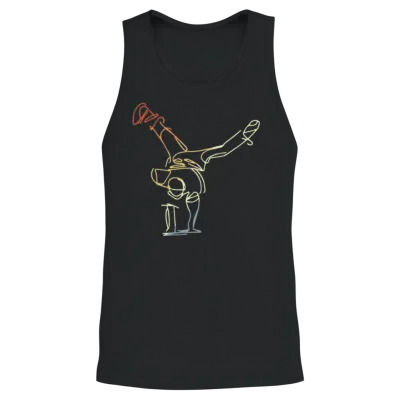 Vintage Break Dancer Sketch Unisex Tank Top - Black