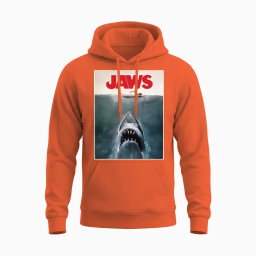 Jaws Movie Poster Logo Unisex Hoodie in Orange