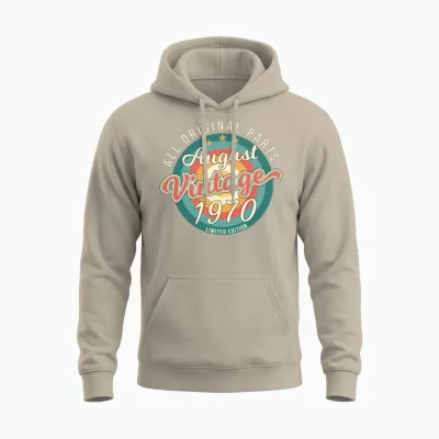 1970 August Retro Unisex Hoodie - Sand
