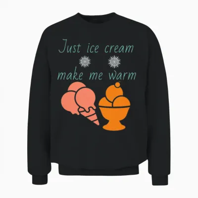Ice Cream, Disney, Pink, Chocolate, Vanilla, Sweet Unisex Sweatshirt - Black