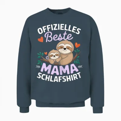 Offizielles Beste Mama Schlaf Schlafanzug Faultier Mutti Unisex Sweatshirt - Dark Heather