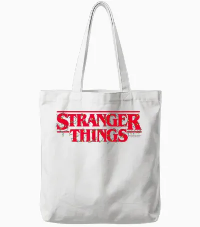 Christmas Lights Stranger Things Tote Bags - White