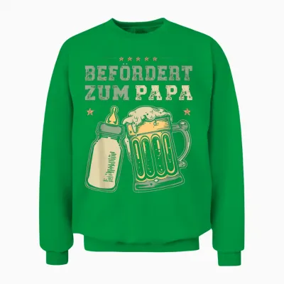 Befördert Zum Papa Baby Verkündung Für Werdende Väter Unisex Sweatshirt - Irish Green