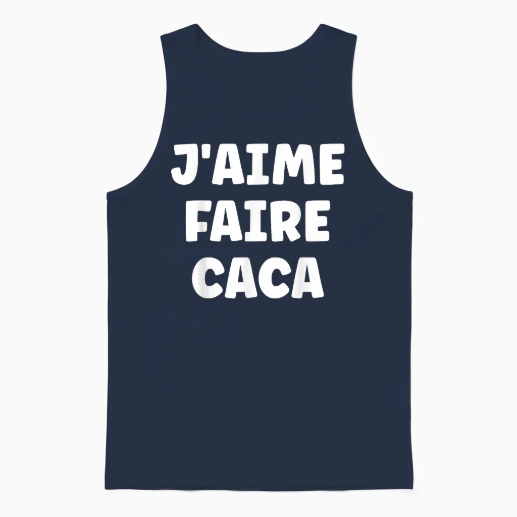 Prout Quote Simple Man Humour I Love Making Poop Unisex Tank Top in Navy