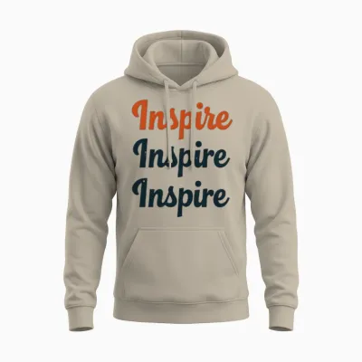 Inspire Retro Typography Unisex Hoodie - Sand