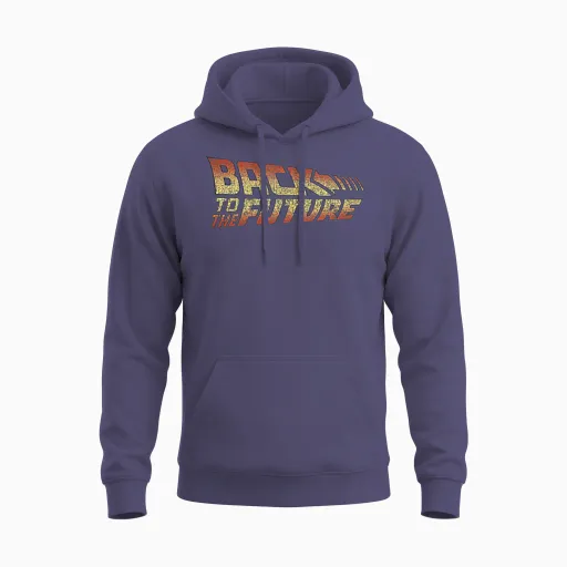 Back to the Future: Faded Delorean Burnout T-Shirt, Black, S Unisex Hoodie - Heather Sport Dark Navy