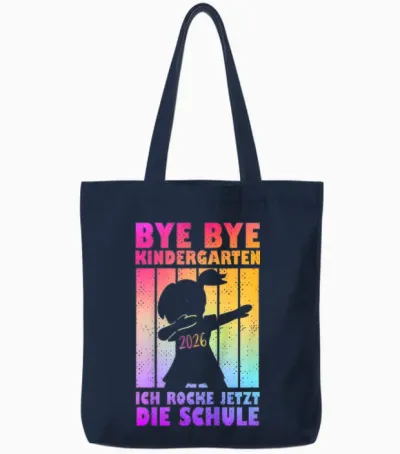 Kinder Kita Abgänger 2026 Kita Geschafft Bye Bye Kindergarten Tote Bags - Navy