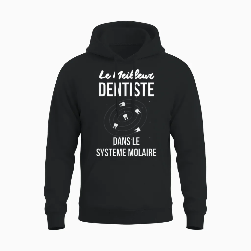 Best Dentist Molar System Humor Gift Teeth Teeth T-Shirt, Black, S Unisex Hoodie in Black